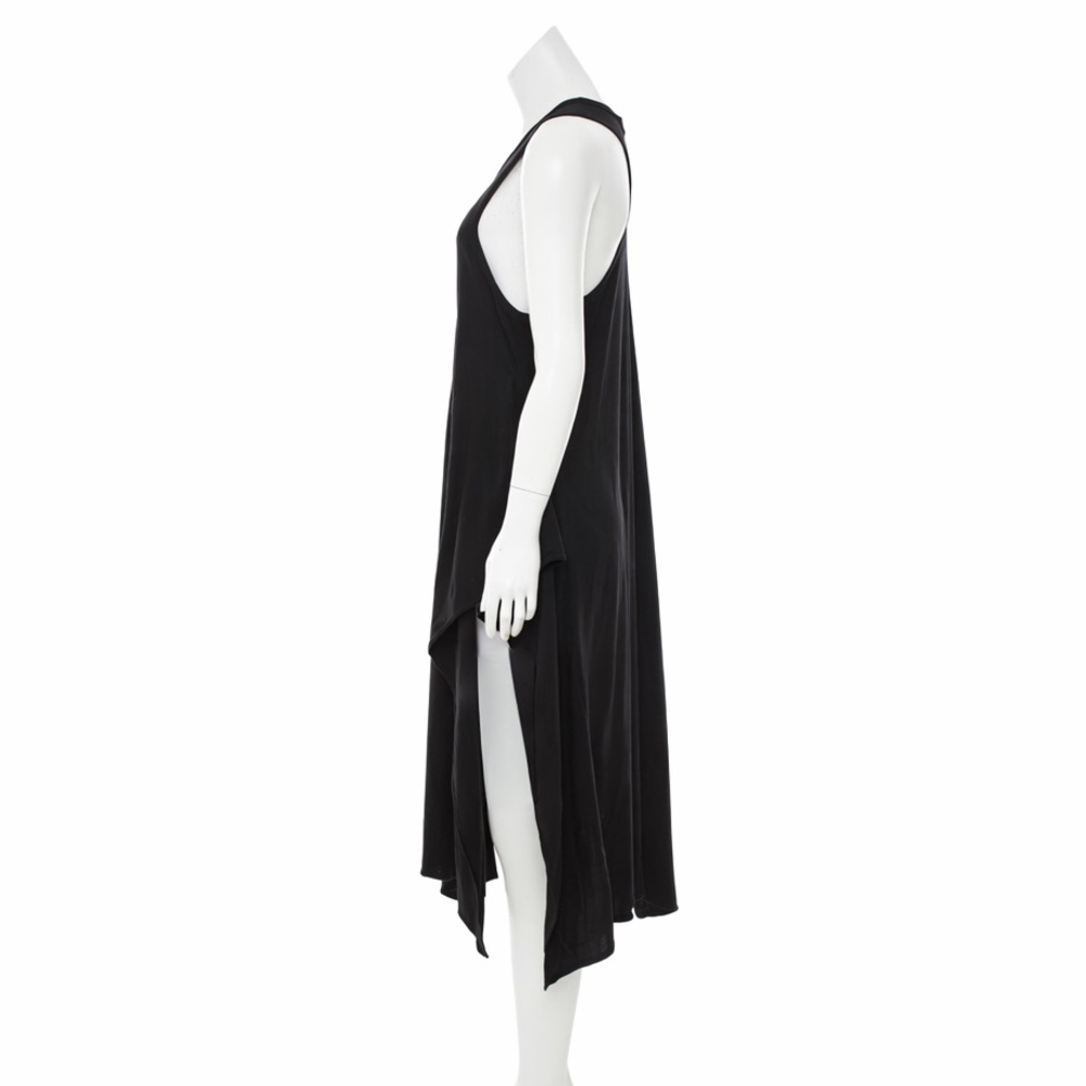 STELLA McCARTNEY Black Sleeveless Longline Draped Tunic Dress Top Size M - Picture 4 of 8